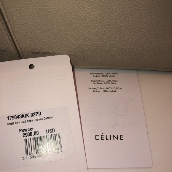 Céline Small Leather Trifold Creme/Light Pink Bag - Picture 6 of 8